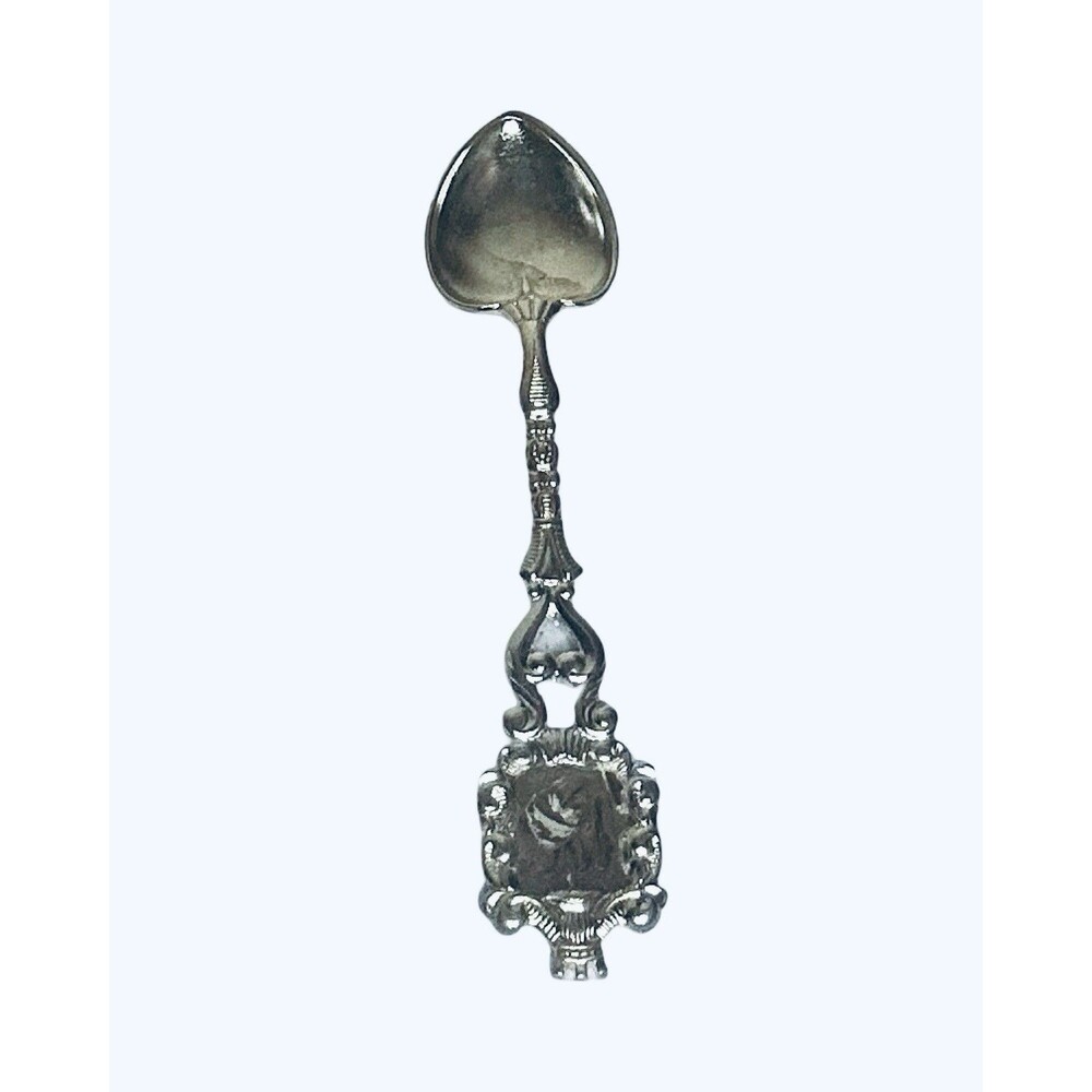 Antique Dutch Sterling Silver Tea Caddy Spoon Vintage Heart Bowl Bonbon 11.78 G